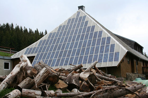 The Rappenecker Hütte is a 350-year-old farm house in southern Germany that generates most of its energy from photovoltaic cells.