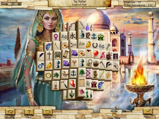 Play the New 7 Wonders of the World Mahjong Game