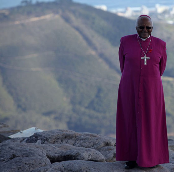 Desmond Tutu on Table Mountain