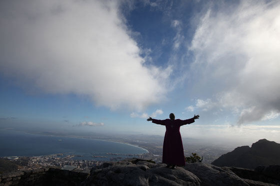 Archbishop Desmond Tutu on Table Mountain