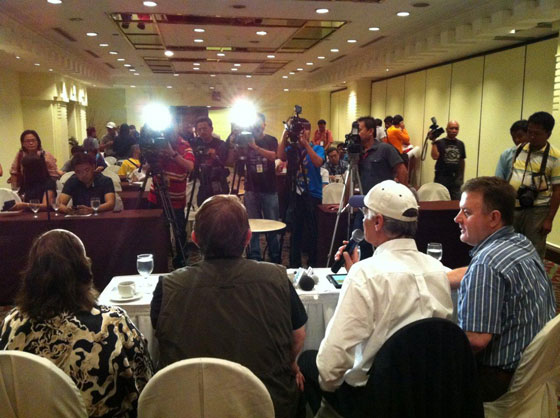 Meeting the press in the Philippines